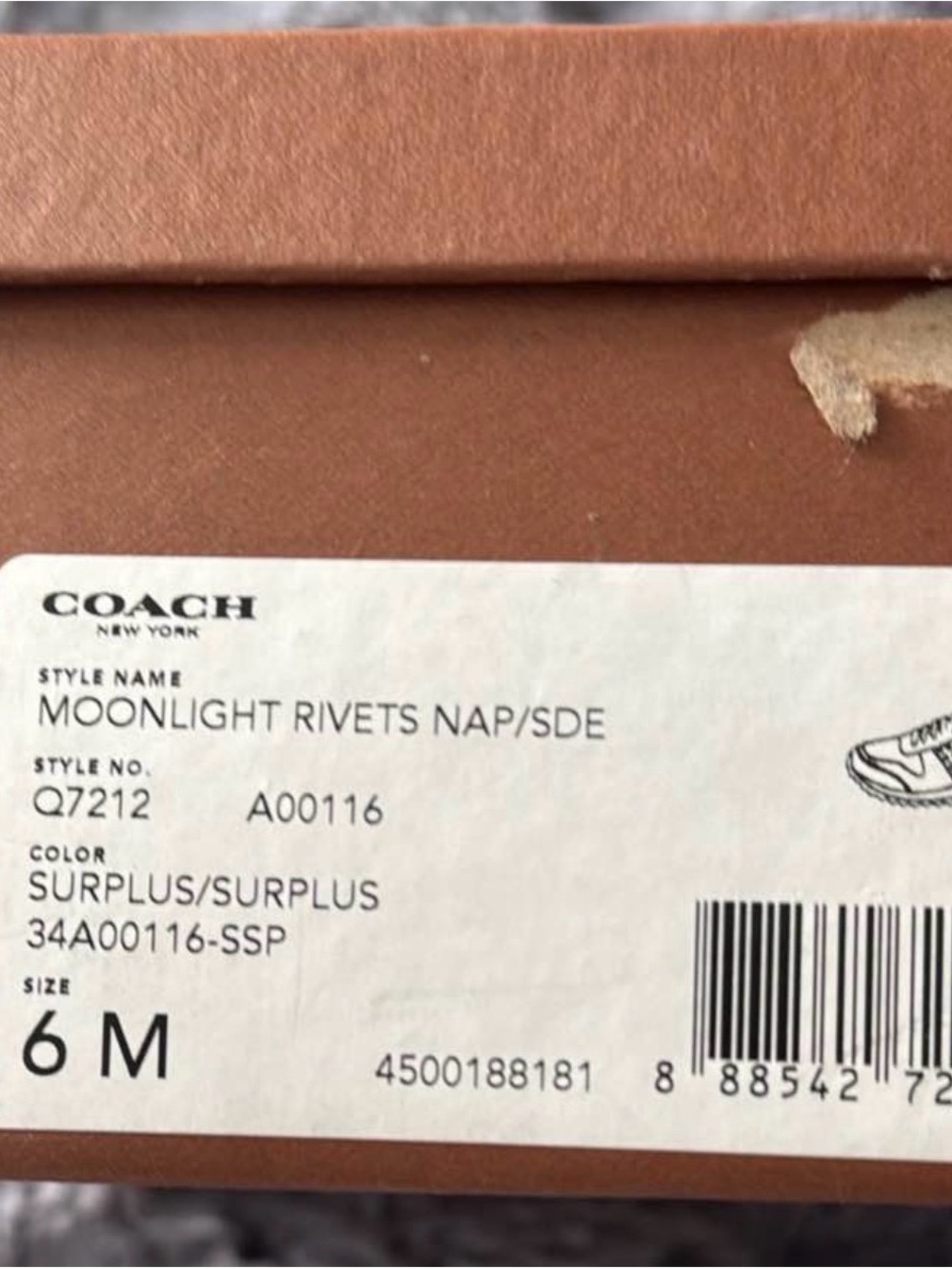 Coach sneakers MOONLIGHT RIVETS NAP/SDE olive green size 6 - Picture 5 of 6